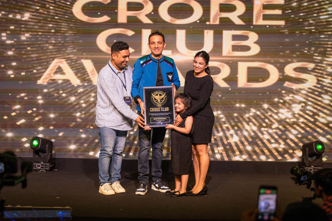 Ujjwal Abhishek receiving the Crore Club Award